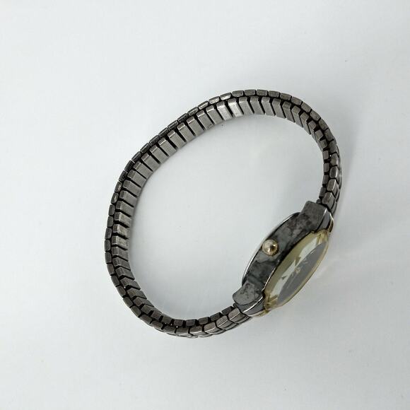 Waltham Diamond Quartz Stainless Steel Back Japan Movt. Two Tone Black Dial - Picture 2 of 11